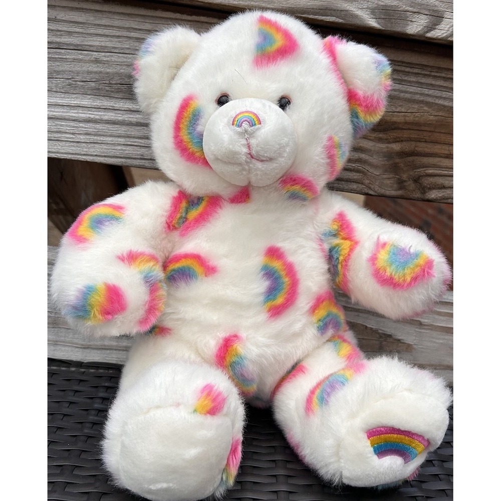 Build A Bear Summer Season Of Hugs Rainbow Teddy Plush Pride BAB 14in Toy - Picture 2 of 7